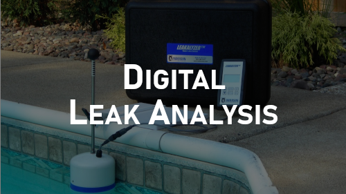 DIGITAL LEAK ANALYSIS- Performing an electronic leak analysis on your pool will definitively show if your pool is leaking versus evaporation. This procedure will be performed using high-tec equipment and will come with a digital report. This report is a practical application for...
1) If you suspect your pool is leaking.
2) If your running through abnormally high chemical consumption.
3) If your water bill is abnormally high.
4) If you’re buying or thinking about purchasing a new home with a pool.
5) If you recently had a pool leak found and or repaired and you want to confirm that all leaks were found and or repaired. 