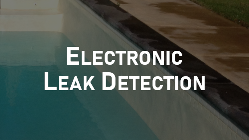 ELECTRONIC LEAK DETECTION- Most pools will develop a leak at some point. It could happen due to weather temperature changes, ground movement, chemical damage, water erosion, or any numerous reasons. If your pool is losing water and you want a leak detection performed we can perform a leak check on your pool using several means including sophisticated electronic devised to ensure all leaks are found. The leak detection will come with a digital report including photos. Finding all the leaks can prove to be very challenging. Once all the leaks are found and our digital report is ready there we can let you know the best course of action to patch or repair it.
1) Before the leak detection can be performed the pool must be filled up to half way up the mouth of the skimmer AND the pool must be clean and clear.
2) If you decide to perform the repairs with us then a portion of the electronic leak detection would be credited to the repair as shown in the estimate for repair.
3) All repairs will have a 30 day warranty.
4) Underground repairs such as new skimmer and/or repair of broken line that is under the deck will have a 1 year warranty.